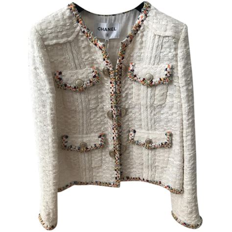 prix veste chanel|Chanel cotton tweed jacket.